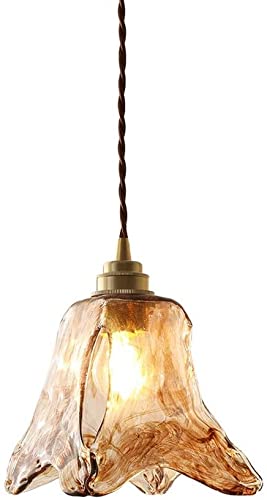Lustre de Plafond rétro nordique chic en laiton et verre suspendu pour salle à manger
