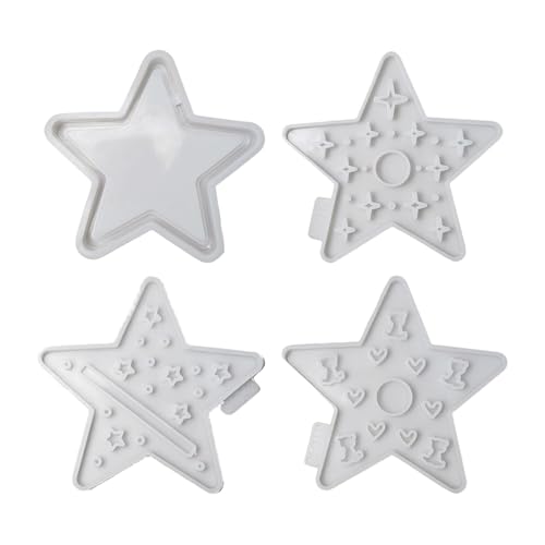 Pack Of 4 Beautiful Star Projection Moulds Holders Mold Set Silicone Craft Silicone Texture For All Ages Star Projection Holder
