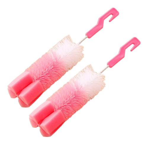 FOMIYES 2pcs Bottle Cleaner Bottle Cleaning Brush Cup Brush Brushes for Cleaning Cup Cleaning Brush Water Bottle Cleaning Brush Cup Cleaner Brush Sponge Head Washing Brushes Pink