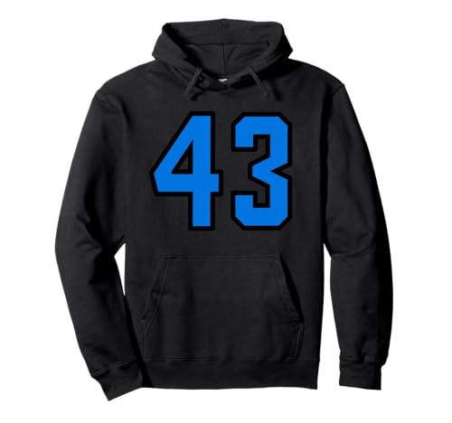 Equipo Deportivo Azul número 43 Sudadera con Capucha