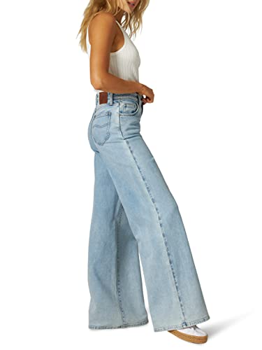 Lee Women's High Rise Wide Leg Slouch Jean, Laundered Light, 26 (Us 2) #TOP2