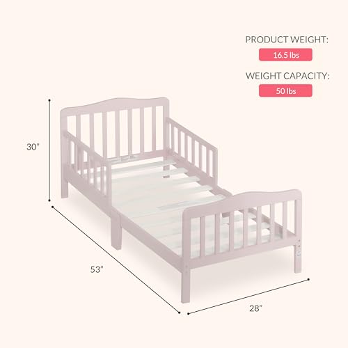 Image of Dream On Me Classic Design Toddler Bed, GREENGUARD Gold, Pink