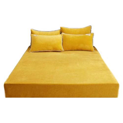 Sábana Ajustable de Forro Polar Coral cálido for Invierno, con elástico, Protector colchón, Ideal for Parejas o 2 Personas. Lujo for Cama Doble para otoño Invierno(Black,120x190x25cm 1pc)