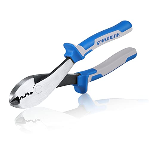 SPEEDWOX Electrical Pliers, 8-Inch Terminal Crimp Pliers with Wire Cutter