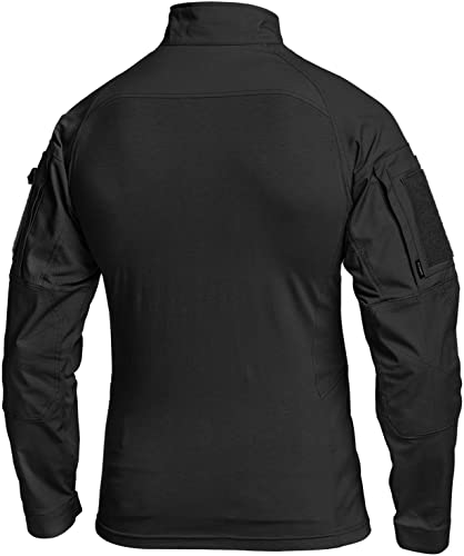 Image of CQR Men's Tactical Combat Shirt, 1 /4 Zip Long Sleeve Breathable Military BDU Training Top for Shooting, Hunting, Range Use