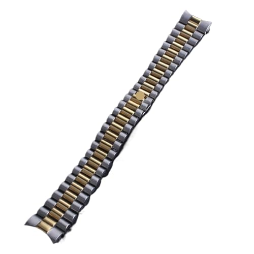 Bracelet en acier inoxydable 20mm compatible Rolex bicolore argent or