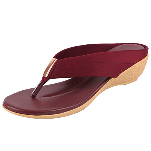 Image of BATA Women's Brown Slipper Flip Flop- 4 UK