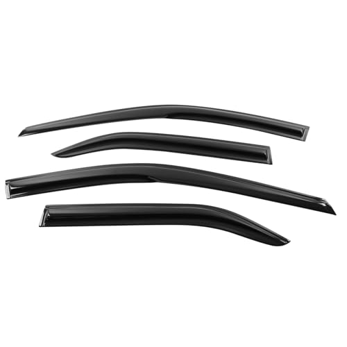 Window Visor Compatible with 2012-2014 Toyota Camry, Smoke Tinted/Semi-Transparent Acrylic Wind Deflector Rain Guards Sunshades by IKON MOTORSPORTS, 2013 2014 94822M