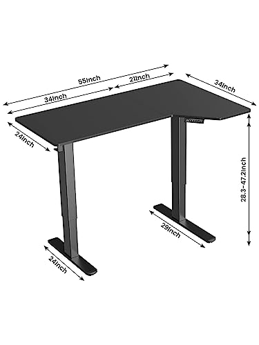 Marsail MSEDS2 Home-Office-desks, 55 x 34 Inch, Obsidian