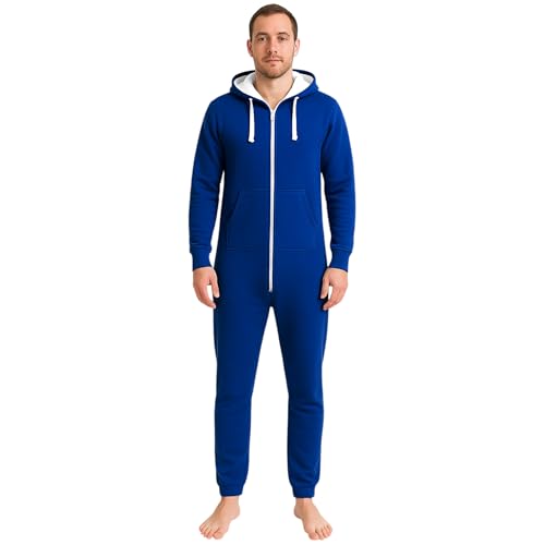 Urban Road Unisex Plain Onesie | Men & Women All-in-one Lounge-wear Royal Blue