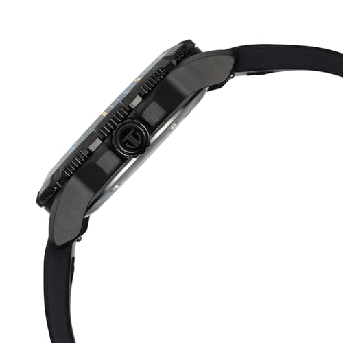 Image of Titan Zero Hour Diver's 100m Analog with Blue Dial Black FKM Strap Watch for Men - 10067KP02