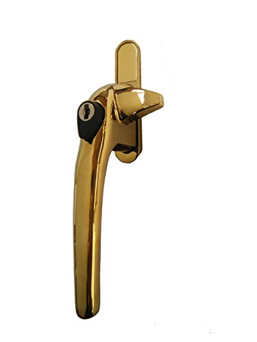 Schlosser Technik  Manilla tipo cockspur para ventanas de plástico uPVC, dorado, Left Handed