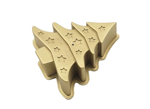 HSU'S Árvore de Natal 3D, molde de silicone, cor dourada