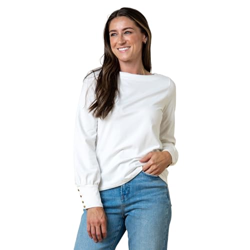 Image of Hope & Henry Women's Classic Long Sleeve Pullover Sweater