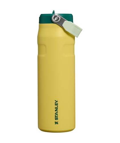 Image of STANLEY IceFlow Flip Straw 2.0 Water Bottle 24 oz | Built-In Straw with Larger Opening | Lightweight and Leak Resistant | Insulated Stainless Steel | BPA-Free | Daffodil Emerald