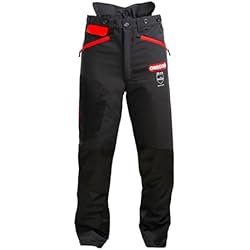 Arnes Clase 1 Oregon Waipoua Pantalones de Protección para Motosierra, Clase 1, Tipo A, Ropa Ajustable, Ligera, Transpirable y Resistente, Talla M /EU 46-48 - Negro/Rojo (295466/M)