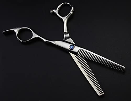 Miniatura 5 de Tijeras de corte de pelo, Profesional Japón 440c 6 pulgadas doble adelgazamiento tijeras de pelo maquillaje corte de pelo tijeras calientes barbería