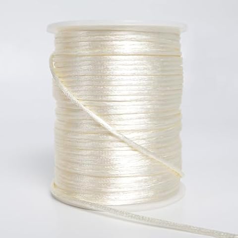 2 mm x 330 Feet Satin Nylon Cord, Silky Smooth Nylon String for Jewelry Making Bracelet Necklaces Beading Thread Rattail Macrame Kumihimo Chinese Knot Craft Cover