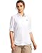 Womens Sun Protection Fishing Shirt with Zipper Pockets Lightweight SPF Long Sleeve Shirts for Hiking Safari White
