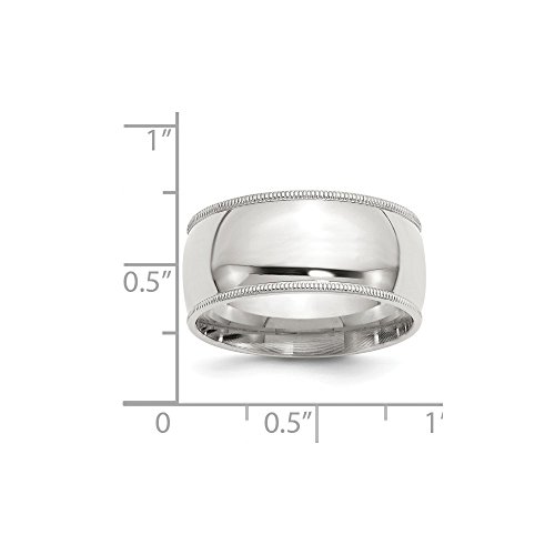 Solid 925 Sterling Silver 10mm Men's Milgrain Comfort Fit Wedding Band Ring2