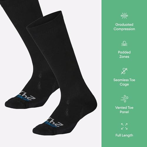 2XU Unisex 24/7 Compression Socks - Enhance Circulation & Reduce Fatigue - Black/Black3