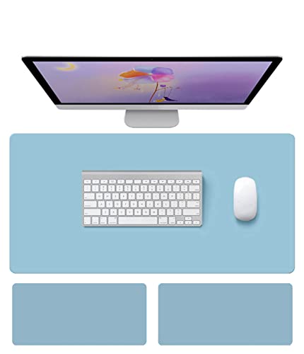 Ariioky PUレザー デスクマット テーブルマット マウスマット 学習机マット パソコンマット 大型 防水 耐久性 両面で利用可能 (ブルー 80×40cm)