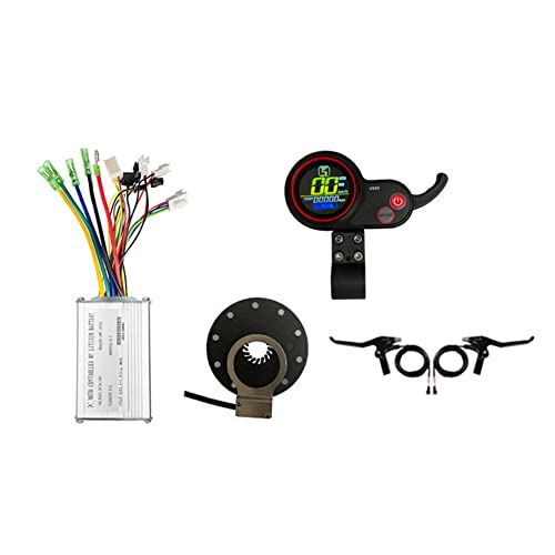 Bakkeny Kit de controlador de bicicleta eléctrica de 36 V/48 V 15 A con pantalla LCD V889 para 250/350 W JN Electric Bike Motor