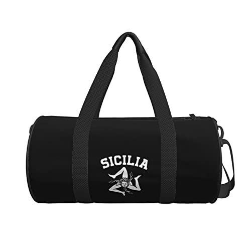 Sicilian Trinacria - Sicilia Convertible Garment Bag with Shoulder Strap, Carry on Garment Duffel Bag for Men Women - Rolling Foldable for Travel Luggage Bags (Black)2