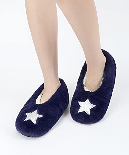 Image of Keyela Women Cozy Warm Slipper Socks, Non Slip Gripper Indoor House Socks | Soft warm cozy fabric, gripper anti-slip bottom for bedroom, lounge and all indoor daily use