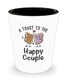 ODDITEES Funny Couples Relationship Shot Glass A Toast To The Happy Couple