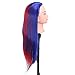 Training Head with Long Color Hair, Hairdressing Styling Practice Head Mannequin Doll, Life Like Scalp for Wig Hat Display, High Temperature Fibre Material for Beauty Teachers and