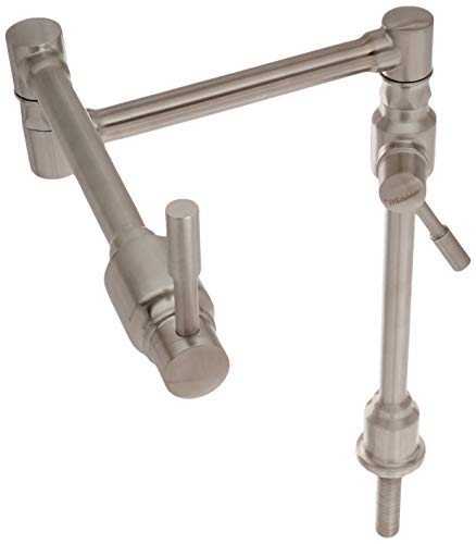 New Product Whitehaus Collection WHST10004-002SK-BSS Waterhaus Deck Mount Pot Filler, Brushed Stainless Steel