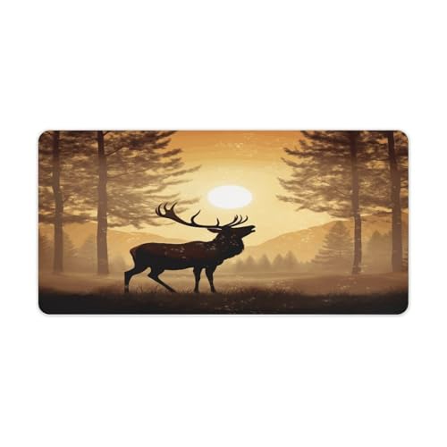 Alfombrilla para mouse grande con base de goma y diseño Elk