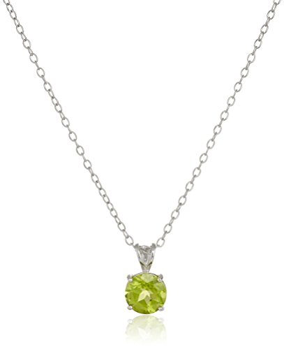 Amazon Collection Sterling Silver and Peridot Pendant Necklace