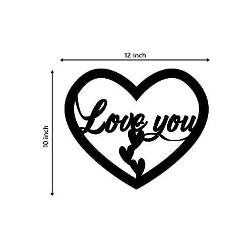 Image of eCraftIndia Love You Hearts Wooden Wall Decor for Living Room Bedroom| Home Wall Decor Items | Wall Art for Home Decor Valentine Gift for Girlfriend Boyfriend Husband Wife Her Him|Valentine Decoration