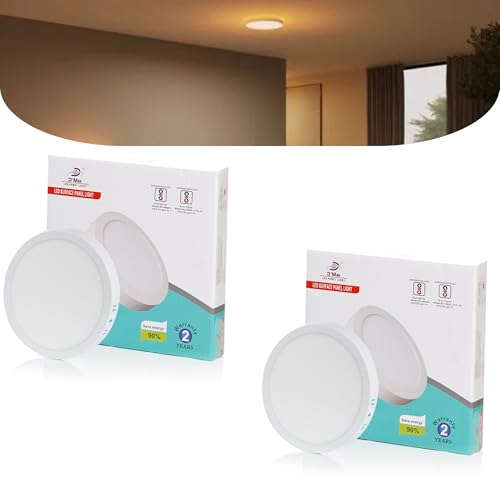 Image of D'Mak 15 Watt Round LED Surface Panel Light Warm White (Pack of 2)