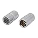 Aexit 1/2-inch Square Hand Operated Tools Drive 15mm 6 Point Socket Impact Adapter Silver Tone 2pcs Model:86as290qo426