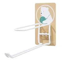 BSTCAR Wall Mounted Coat Rack Adhesive Wall Hanger Hook 2 Layer Coat Hanger for Hanging Coats, Scarfs and More (Dudu Bear)
