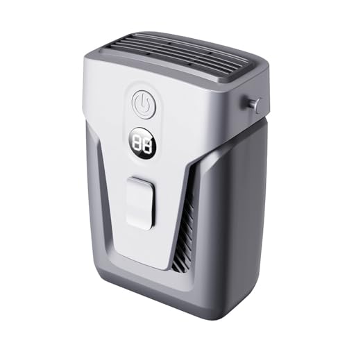 Oiqippnbv Ventilador de Mano USB con Clip, 3,7 V/1,2 A, Pequeño Aire Acondicionado Sin Aspas, Batería Externa de 12000 MAh, 3 Velocidades, Silencioso, Gris Espacial.