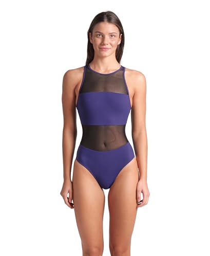 ARENA Feel Women's Mesh Panels Vent Back One Piece Swimsuit Elegant Sexy Ladies Bathing Suit Stretchy Sophisticated Swimwear