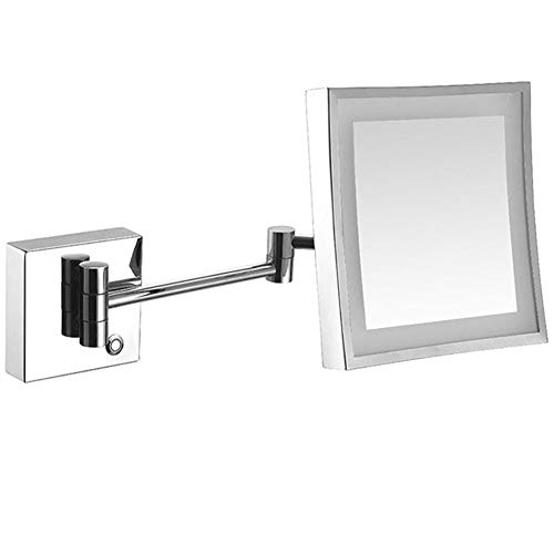 JYCCH Espejo de Afeitar para baño Montado en la Pared, Espejo de Maquillaje con iluminación LED...