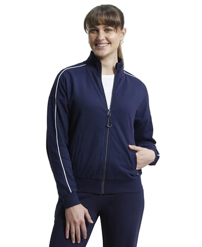 Image of Jockey A111 Women's Super Combed Cotton French Terry Drop Shoulder Styled Jacket Navy Blazer XXL