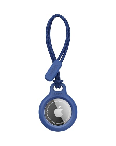 Belkin Custodia per AirTag con laccetto Secure Holder, guscio protettivo antigraffio per Air Tag – Blu, Normal