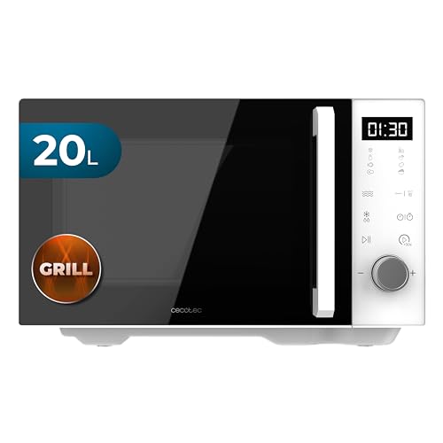 Cecotec Microondas sin Plato Proclean Flatbed Inverter Pro White. 800W, 20L, Tecnología Inverter y Flatbed, Cocción Uniforme, Mayor Espacio Útil, Avisador Acústico, Ahorro Energético