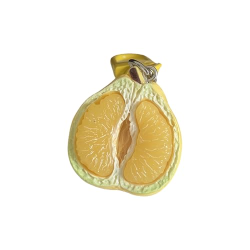 Itkcozcg Llavero de pomelo en miniatura para uso diario, accesorio decorativo, cadena de moda, amarillo, Talla única