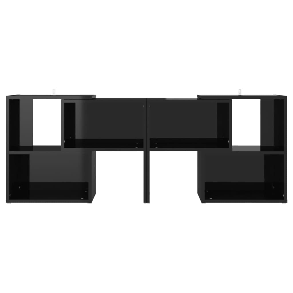 vidaXL Meuble TV Noir Brillant 104x30x52 cm Bois d'ingénierie