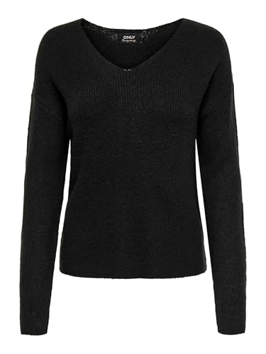 ONLY Damen ONLCAMILLA V-Neck L/S Pullover KNT 15204588, Schwarz,M – Ansicht 1