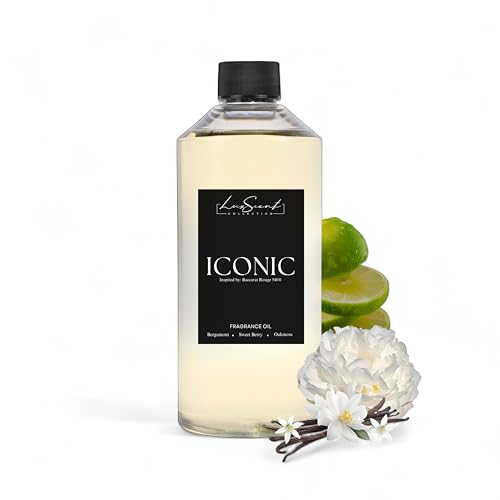 Iconic Aroma Diffuser Oil 500 ml - Scent Includes Bergamot, Sweet Berry & Oakmoss - Luxury Hotel Diffuser Oil - Oils for Aromatherapy - Fits in Any Diffuser