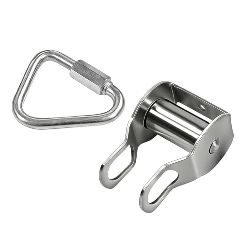 Poleas para levantar, tobogán de acero inoxidable resistente con cuerda, sistema de polea de gimnasio en casa, para asta de bandera, caza, hogar, garaje, techo, camping, bicicleta, cubo de carga