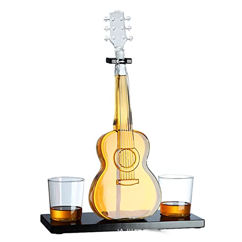 Juego de Escanciador de Vino de Whisky, Juego de Decantador de Vino de Vidrio de Borosilicato Alto con Decantador de Violín, Vasos y Despertadores
